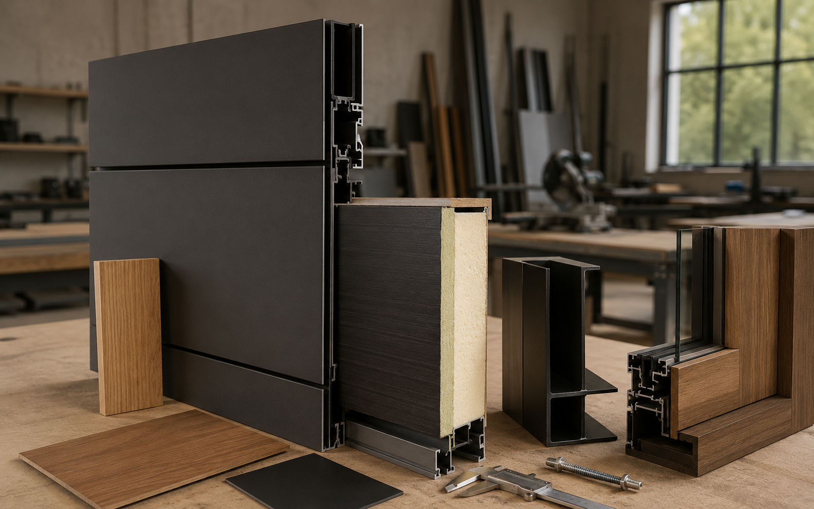 Solara cabin materials including Alucobond, PIR insulation, steel and timber