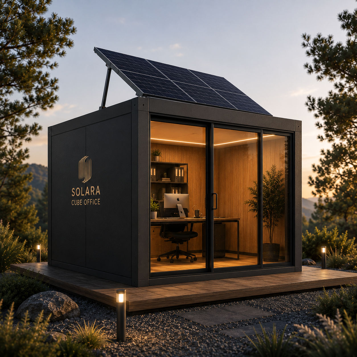 Solara Cube Office used as an independent commercial workspace
